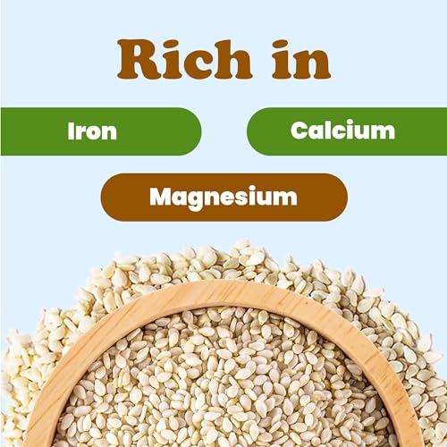 Hulled White Sesame Seeds, 1 Pound, Non-GMO, Kosher, Vegan, Unroasted, Bulk D54540
