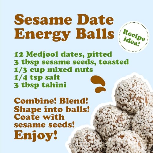 Hulled White Sesame Seeds, 1 Pound, Non-GMO, Kosher, Vegan, Unroasted, Bulk D54540