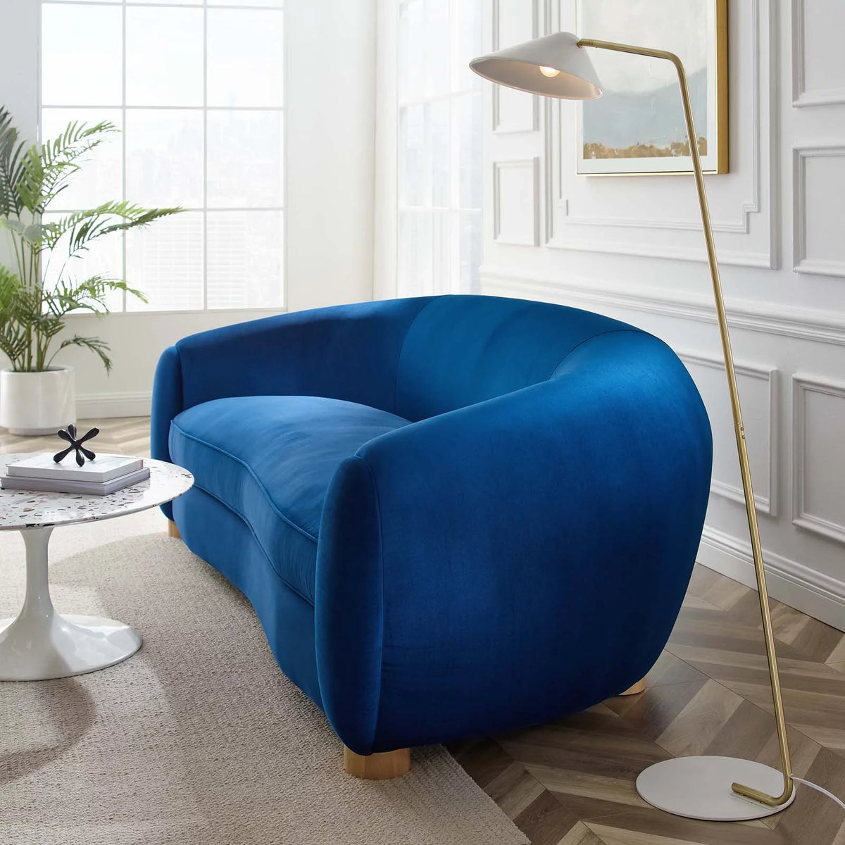 Blue Velvet Sofa G223