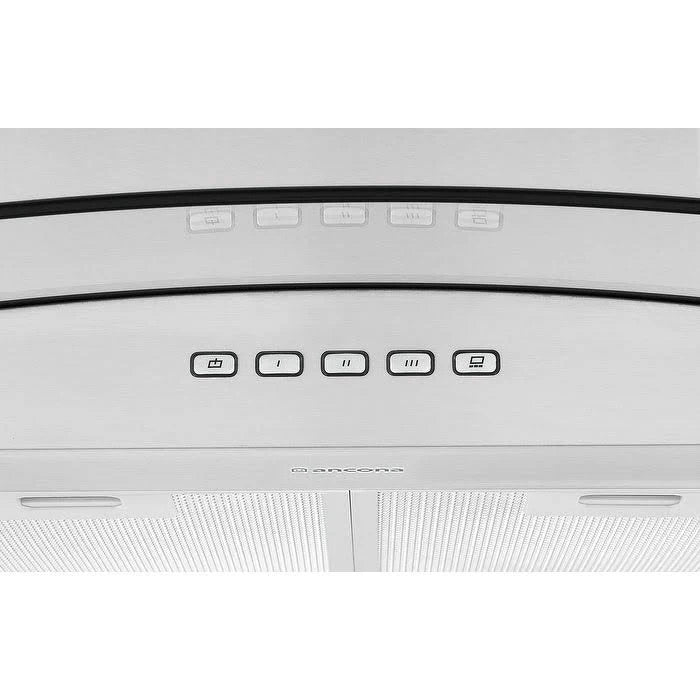 36 in. Convertible Wall-Mounted Glass Canopy Range Hood in Stainless Steel L67359
