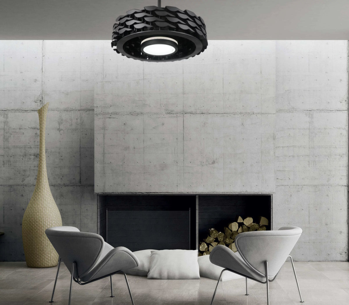 Bladeless Smart Ceiling Fan with Dimmable LED Light J4195