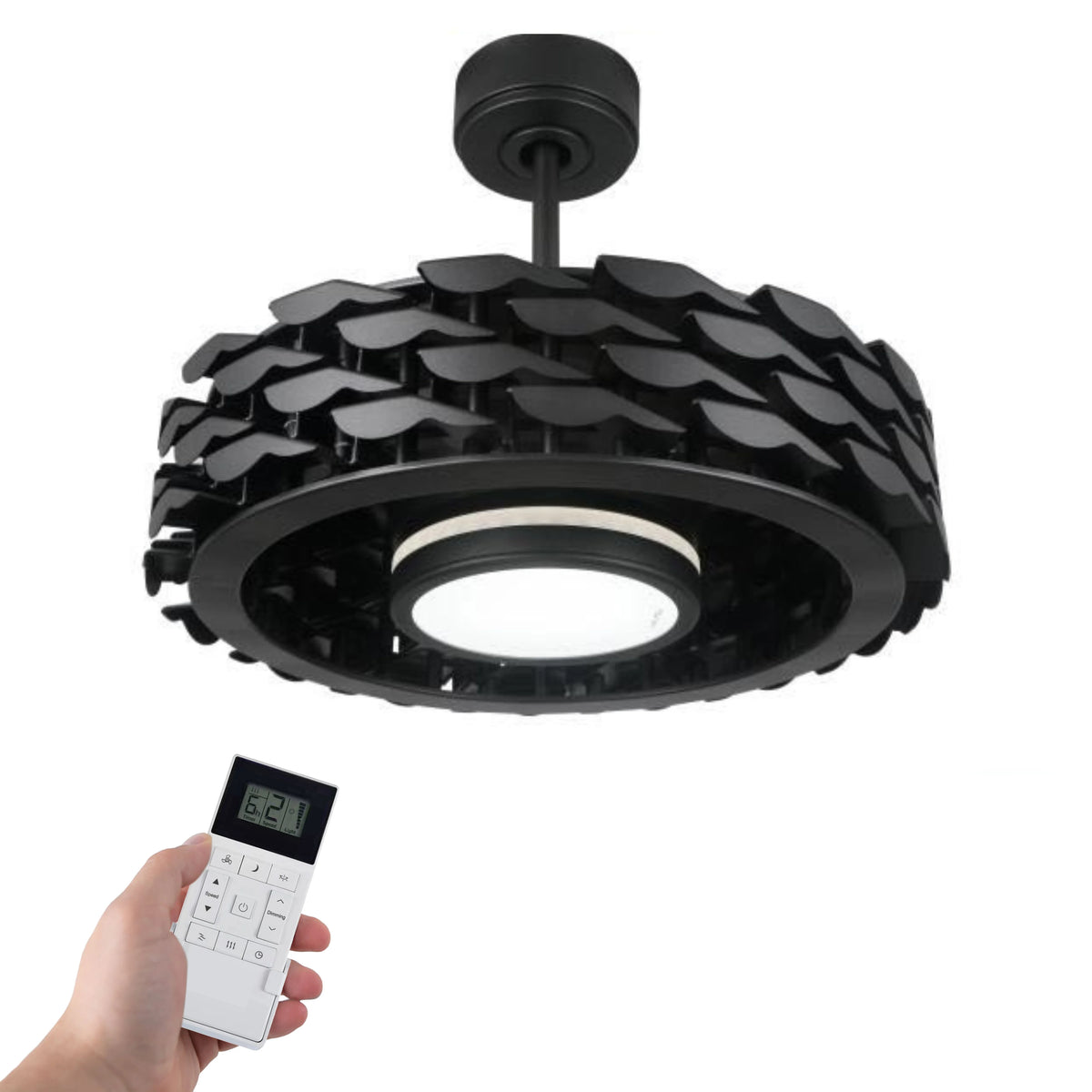 Bladeless Smart Ceiling Fan with Dimmable LED Light J4195