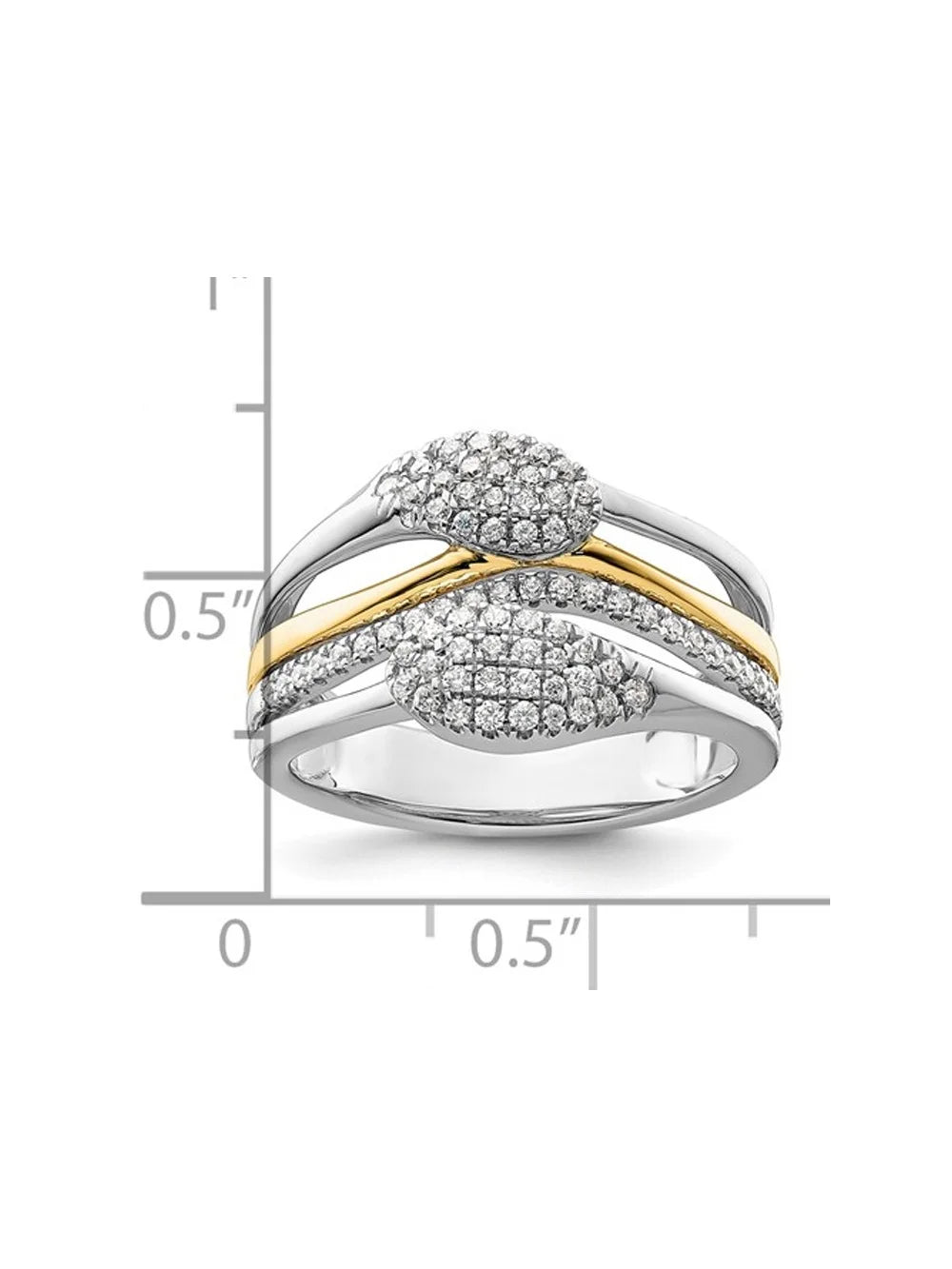 14K White and Yellow Gold Lab-Grown Diamond Ring P9076