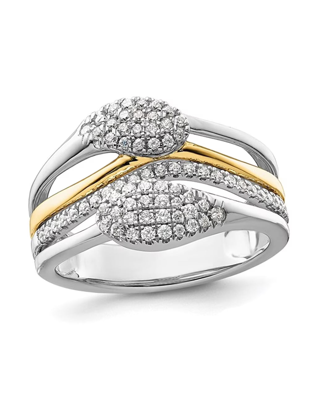 14K White and Yellow Gold Lab-Grown Diamond Ring P9076