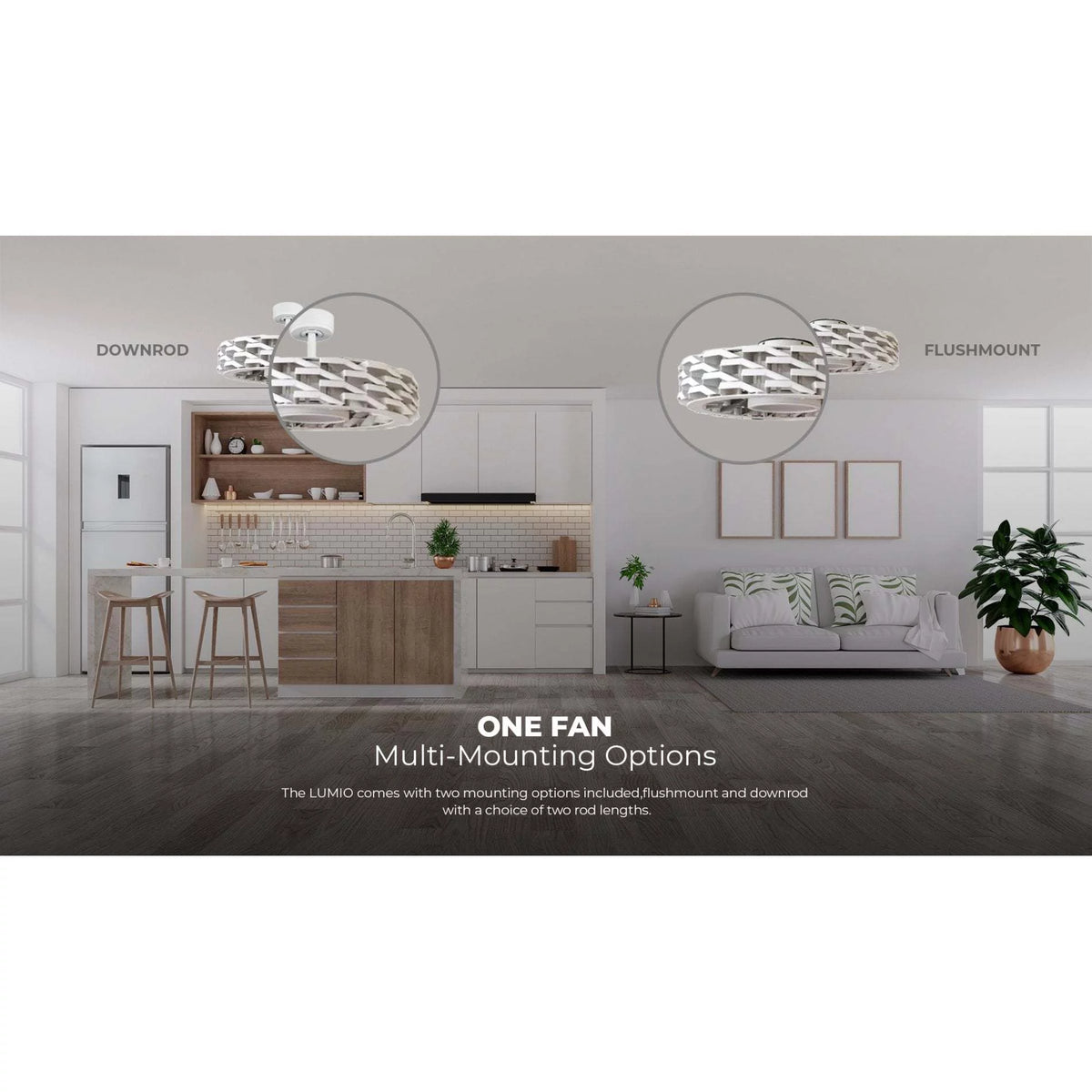 Bladeless Smart Ceiling Fan with Dimmable LED Light J4195