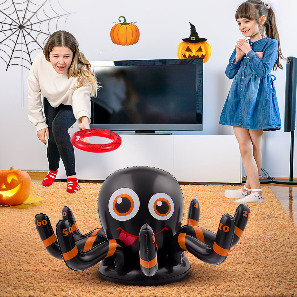 Inflatable Halloween Spider Ring Toss Game Party Supplies with Air Pump A8831
