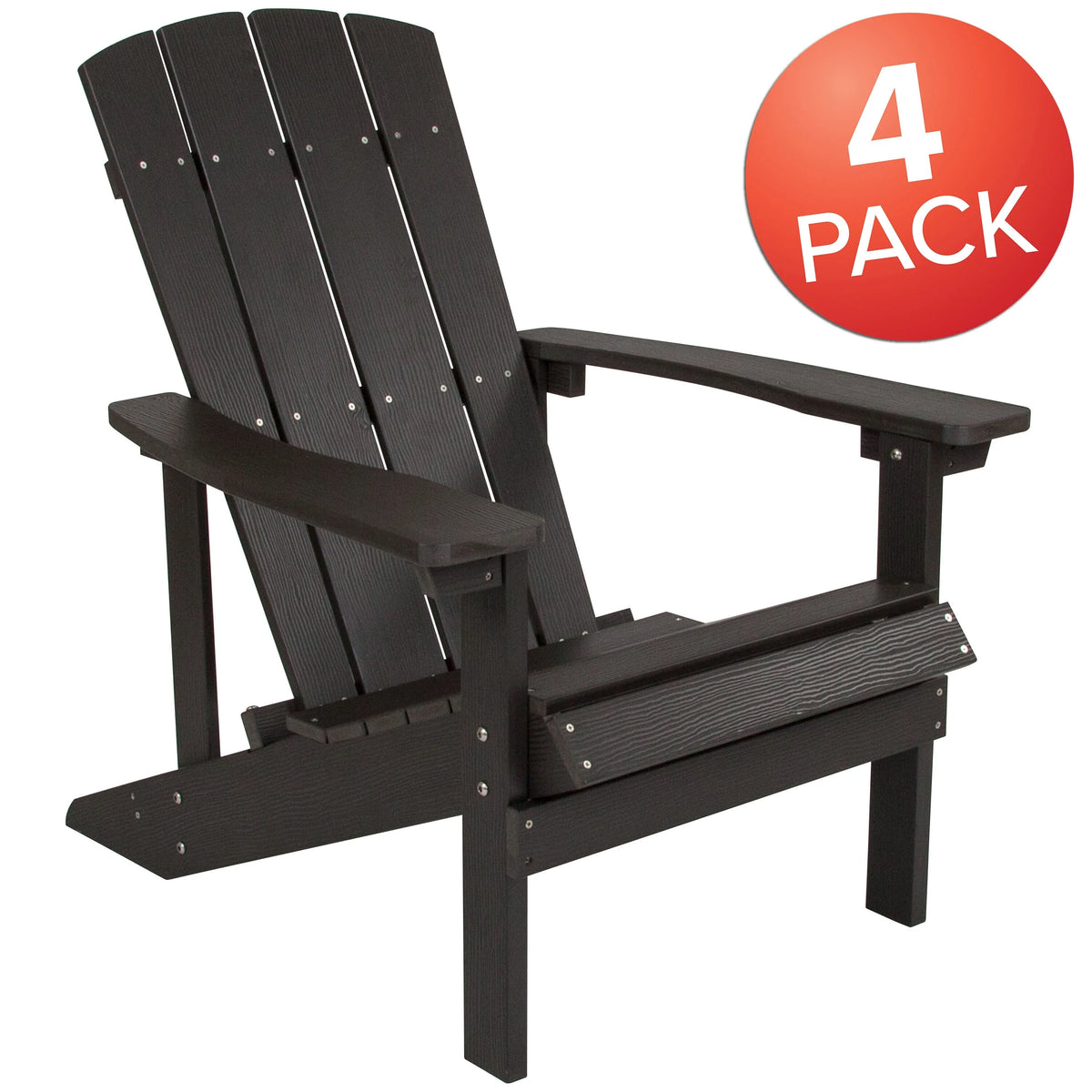 All-weather Poly Resin Wood Outdoor Adirondack Chair Set of 4 Slate Gray C5630