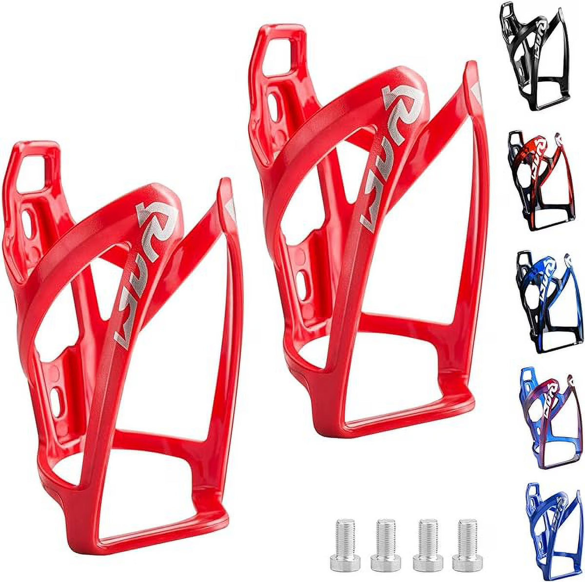 Red 2 Pack Ultralight Plastic Bike Water Bottle Cage U8078