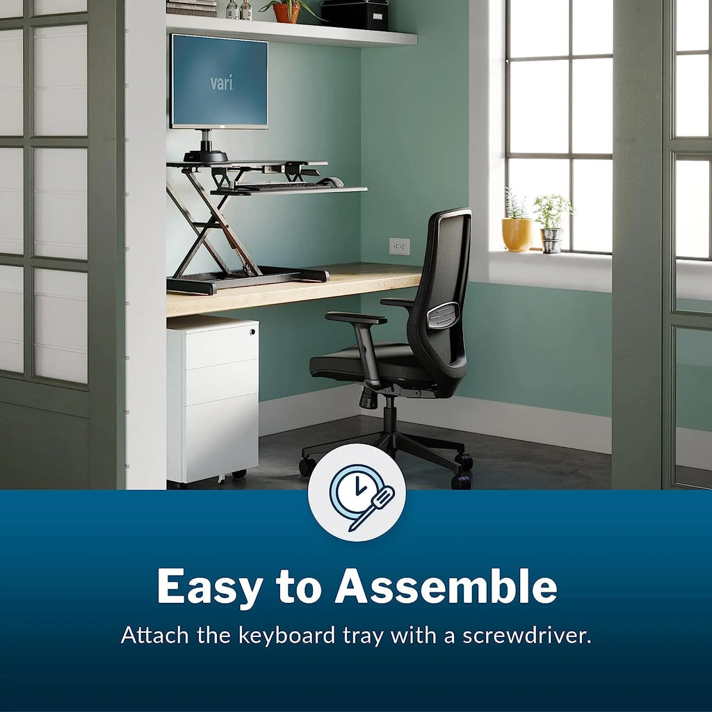 Compact Two-Tier Height Adjustable Standing Desk Converter Z468