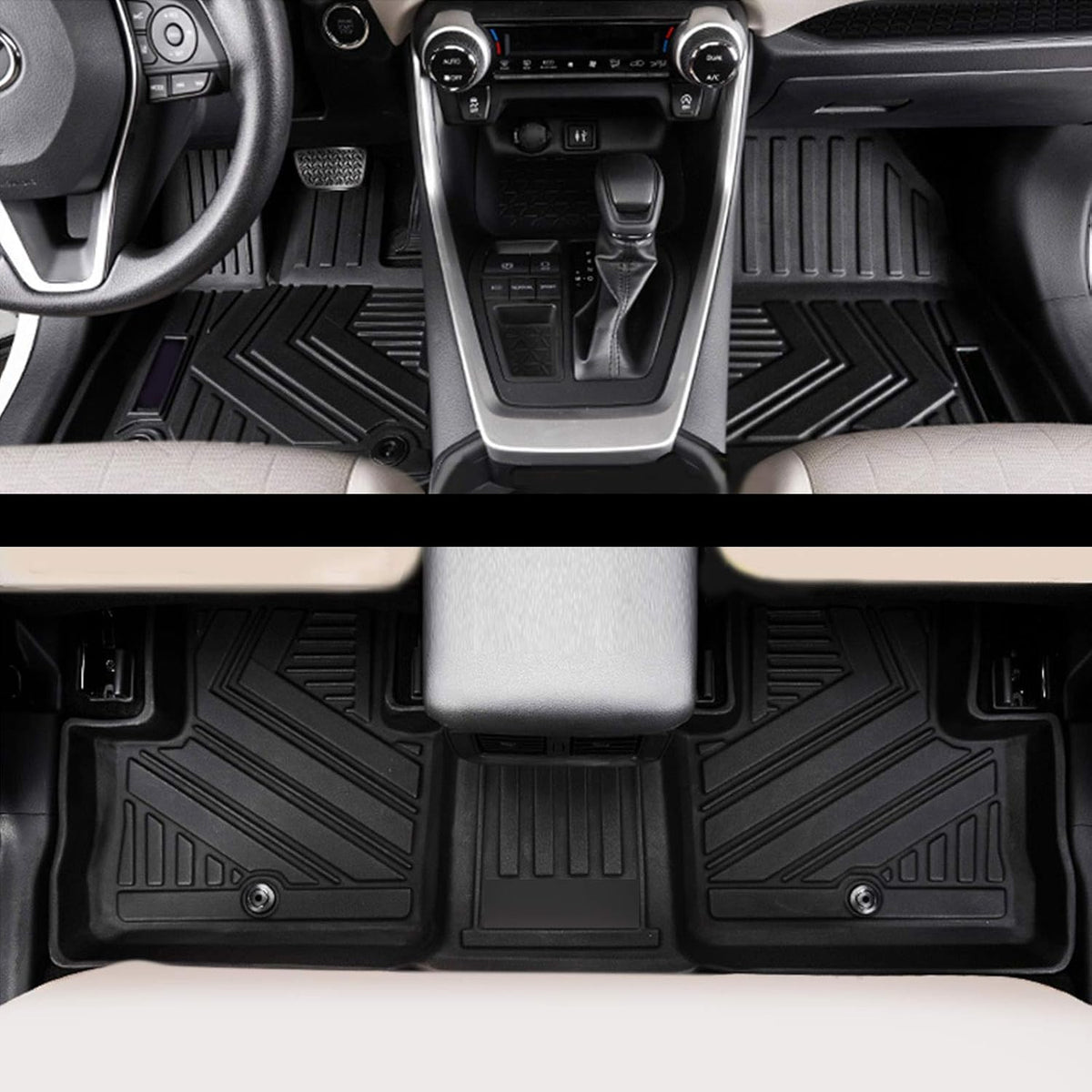 Car Floor Mats & Cargo Liners Trunk Mats Set Compatible for Toyota Rav4 2019 2020 2021 2022 Rubber Mat S796