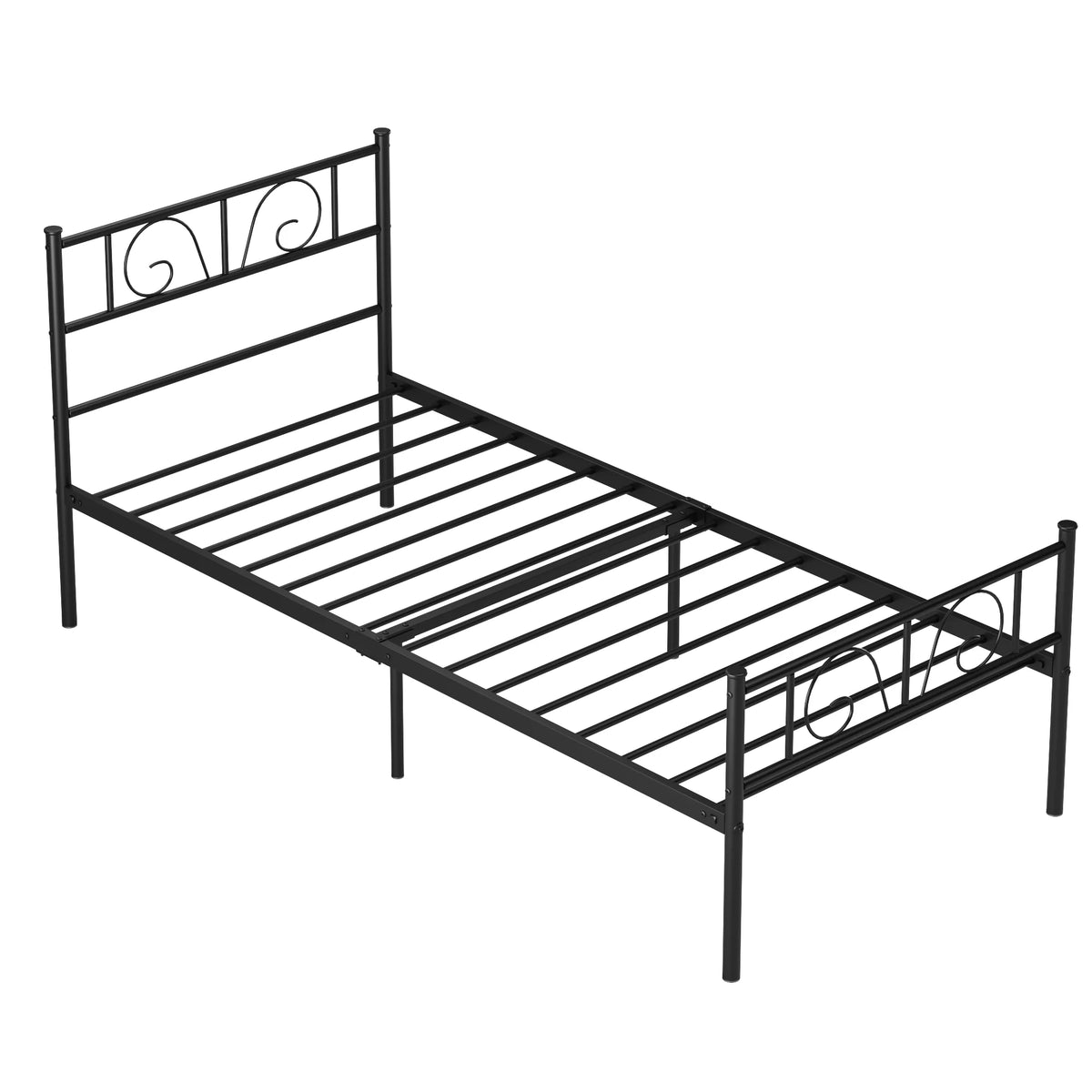 Twin Size Black Metal Platform Bed Frame K6627