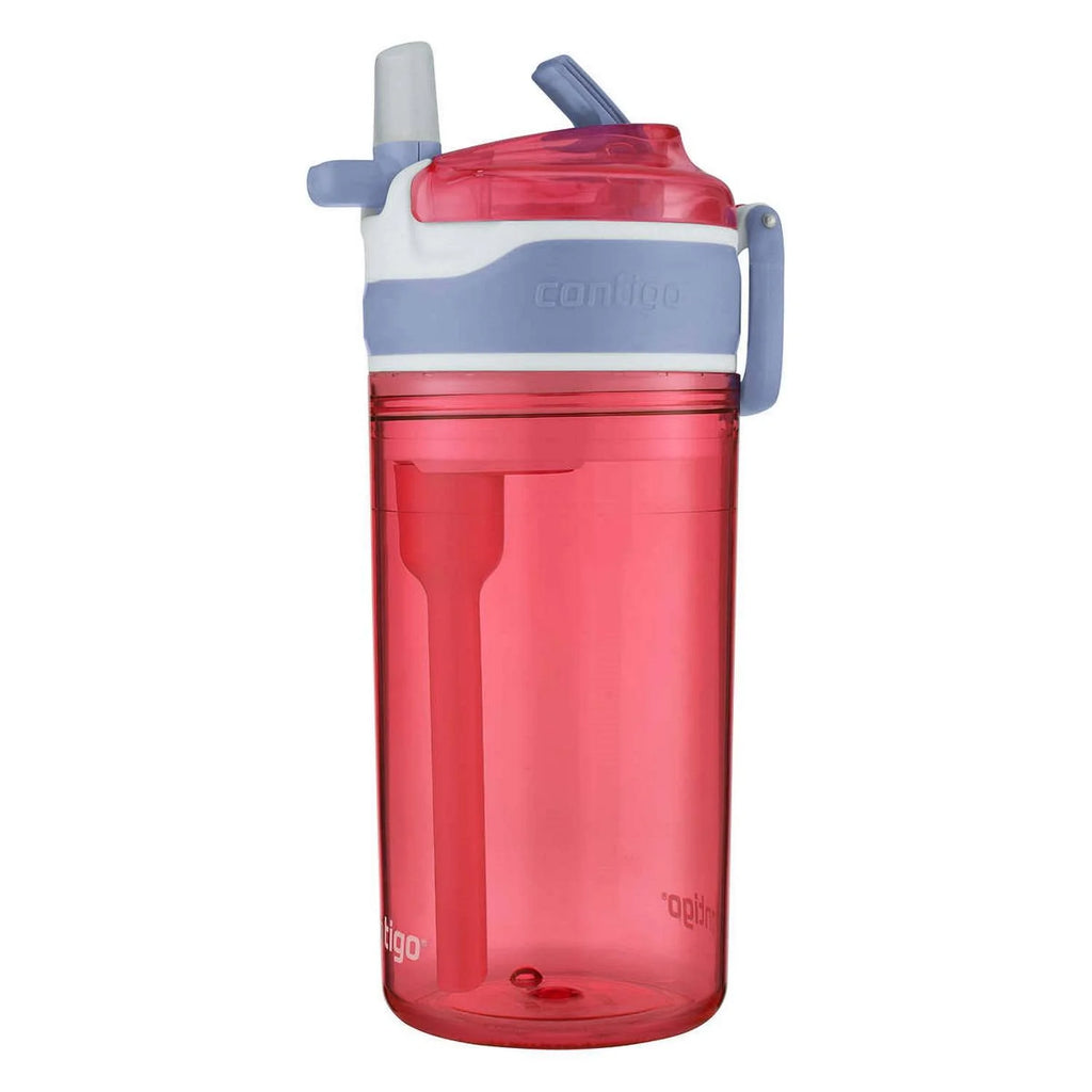 2-in-1 Tumbler with 4oz Snack Holder and 13oz Water Bottle, BPA Free Tritan, Purple & Pink, 2 Pack D313201
