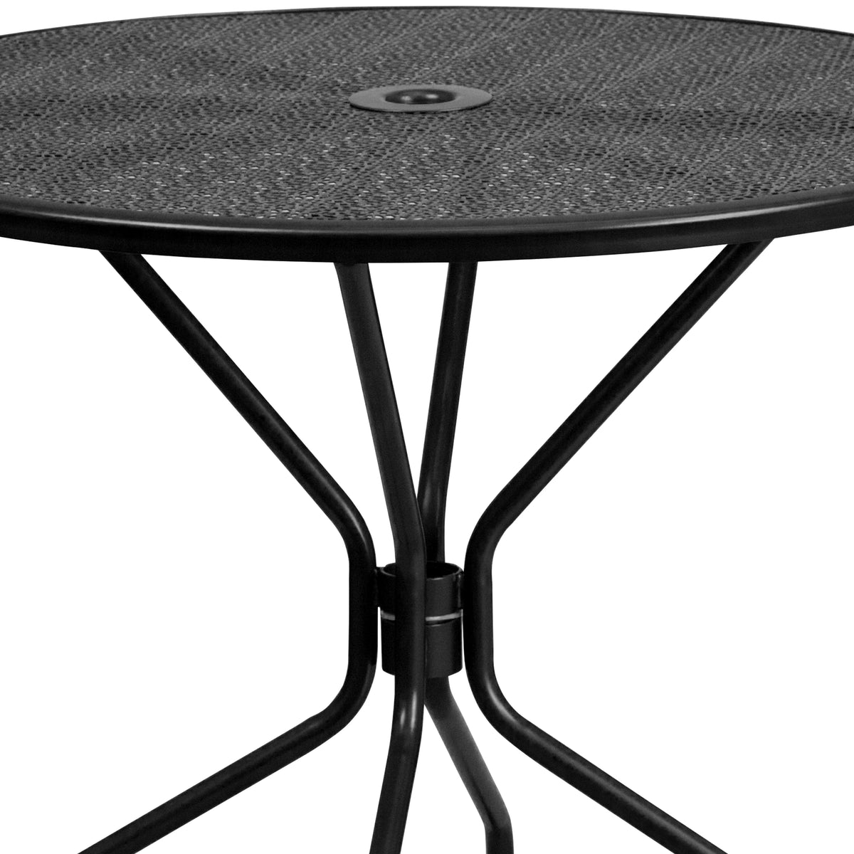 Black Indoor-Outdoor Steel Patio Table Set with 4 Chairs F7264