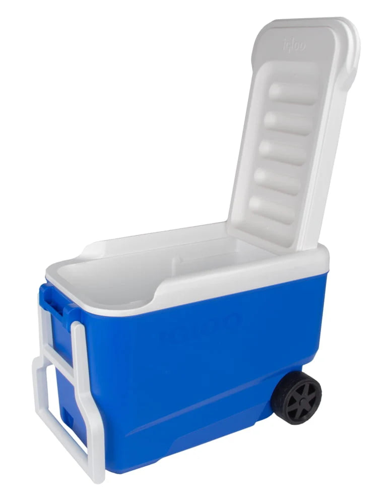 38 QT Blue Hard-Sided Ice Chest Cooler with Wheels X9806
