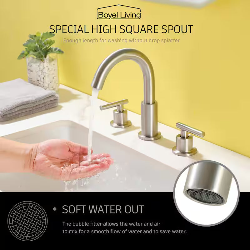 Brushed Nickel 2-Handle Bathroom Faucet B9545