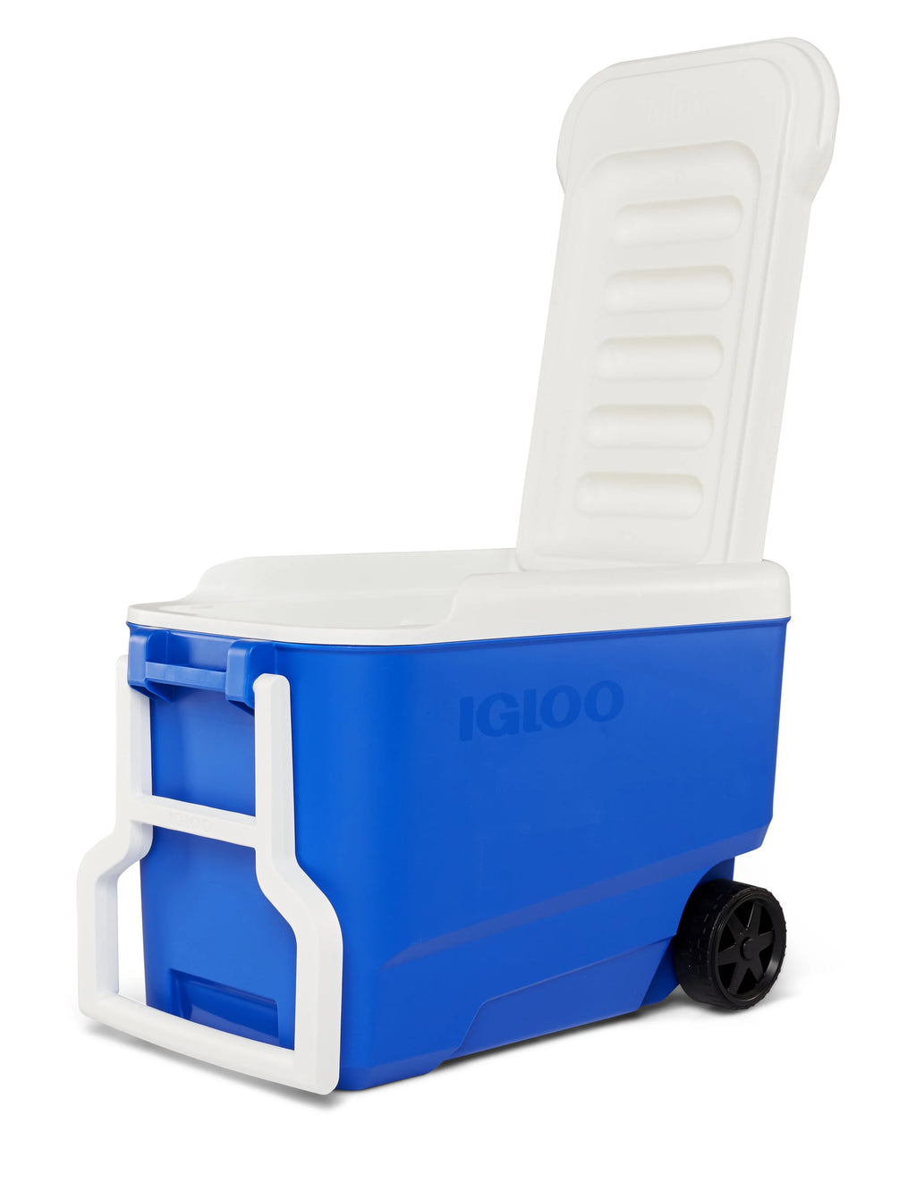 38 QT Blue Hard-Sided Ice Chest Cooler with Wheels X9806
