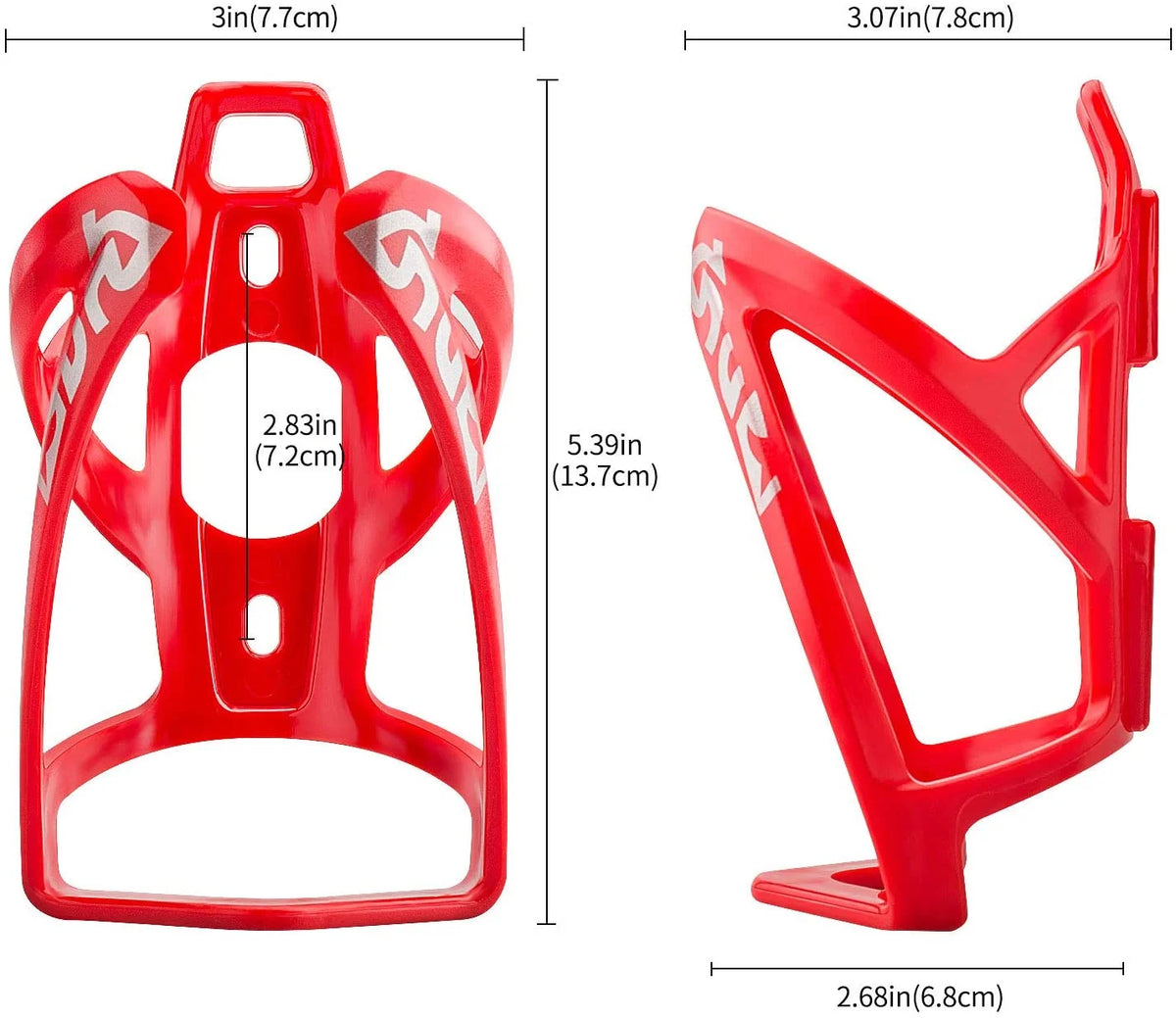 Red 2 Pack Ultralight Plastic Bike Water Bottle Cage U8078